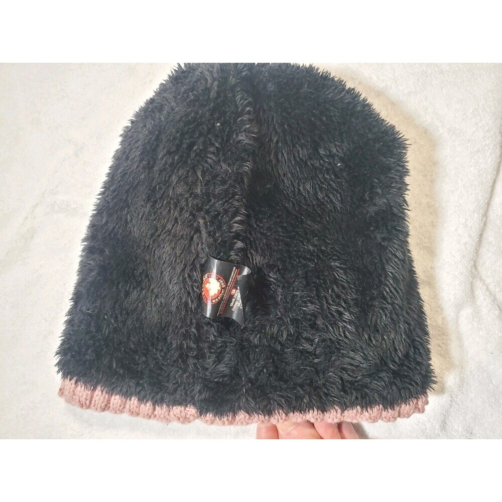 Canada Weather Gear Pink Knit Beanie Faux Fur Lined - Picture 5 of 6